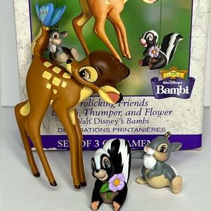 Hallmark Keepsake Frolicking Friends 2000 Bambi 3 Ornaments Easter Christmas